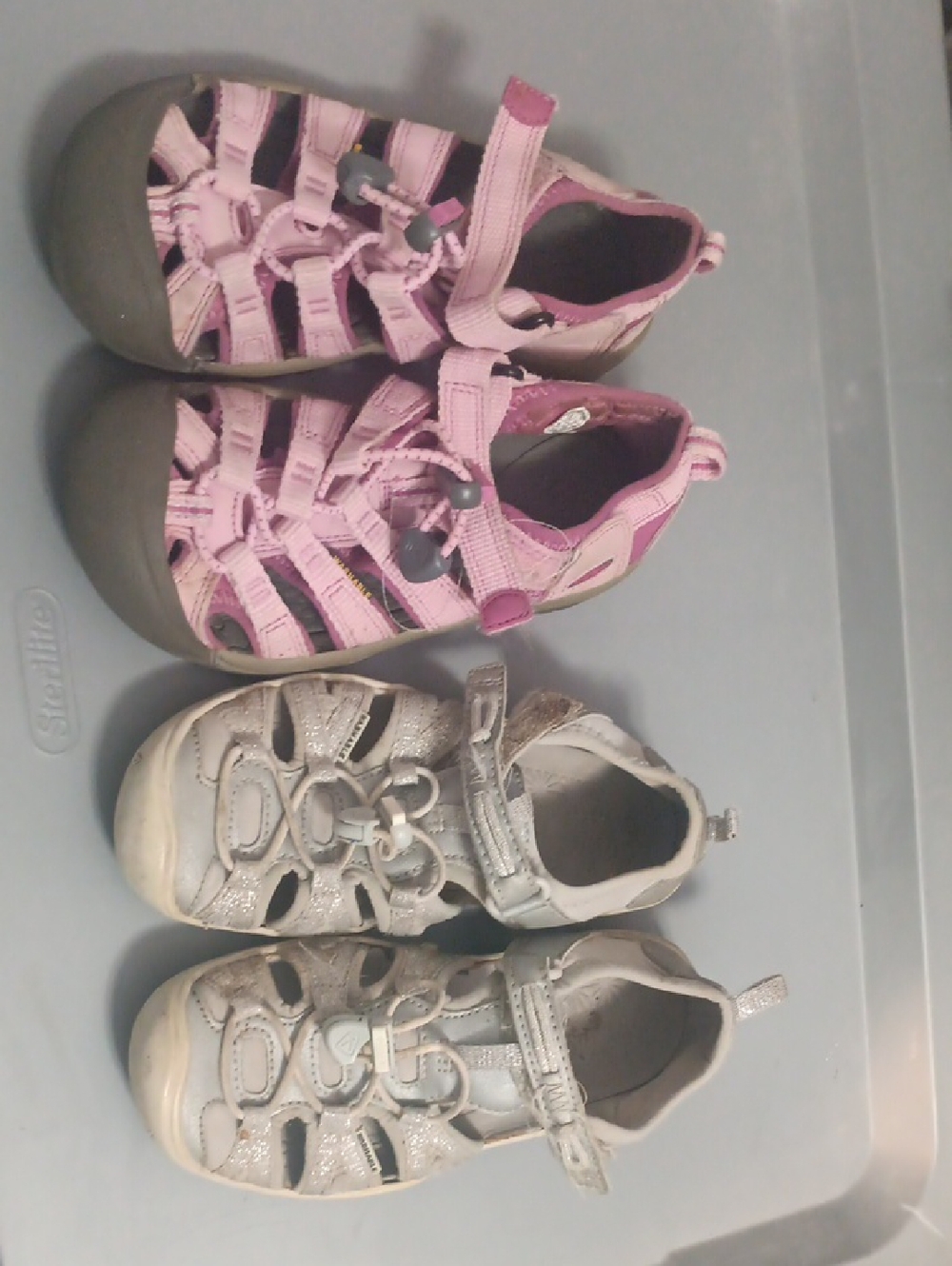 Keen Kids Pink and Gray Closed-Toe Sandals